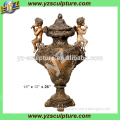 indoor large cast brass vase sculptures with angles